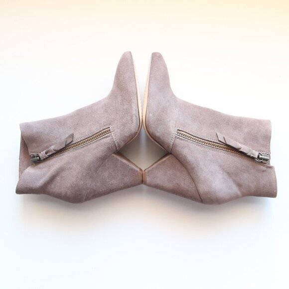 NEW Splendid Taupe Suede Leather Pointy Toe Chunky Heel Ankle Boots, Booties 9.5 - Picture 12 of 16